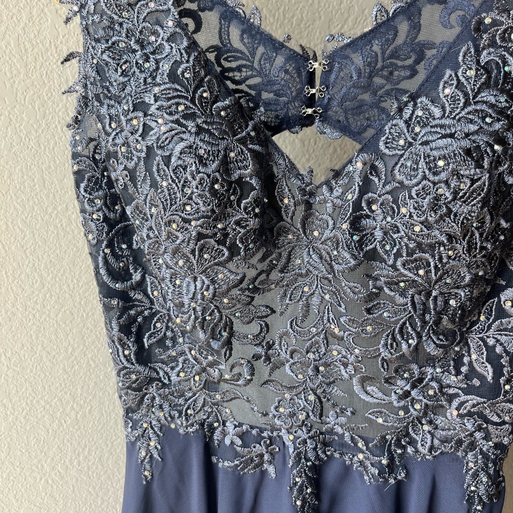 NWT JJ’s House Navy Beaded Mini Formal Dress Size Small